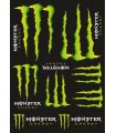 PLIEGO ADHESIVOS LOGOS MONSTER TAMAÑO A3