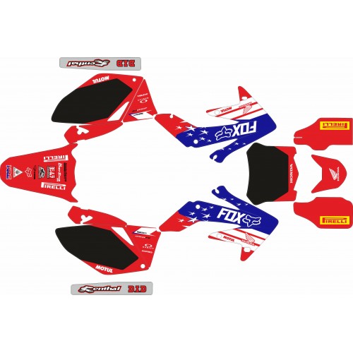 KIT ADHESIVOS HONDA CRF 250 06/09 FOX AMERICAN