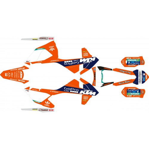 KIT ADHESIVOS KTM EXC 17/19 GOPRO NARANJA