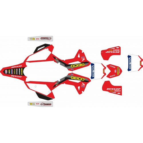 KIT ADHESIVOS CRF 450 21/23 DISEÑO GEICO GRIS