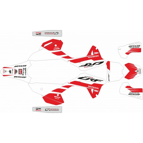 KIT ADHESIVOS CRF 450 21/23 DISEÑO WHITE/RED