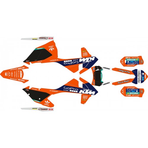 KIT ADHESIVOS KTM EXC 17/19 GOPRO NARANJA / NEGRO