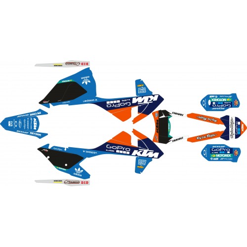 KIT ADHESIVOS KTM EXC 17/19 GOPRO AZUL / NEGRO