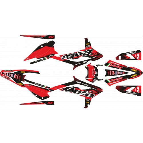 KIT ADHESIVOS BETA RR 2023 FACTORY ROJO / NEGRO