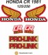 Kit Adhesivos OEM Honda CR 125/250 R 1981