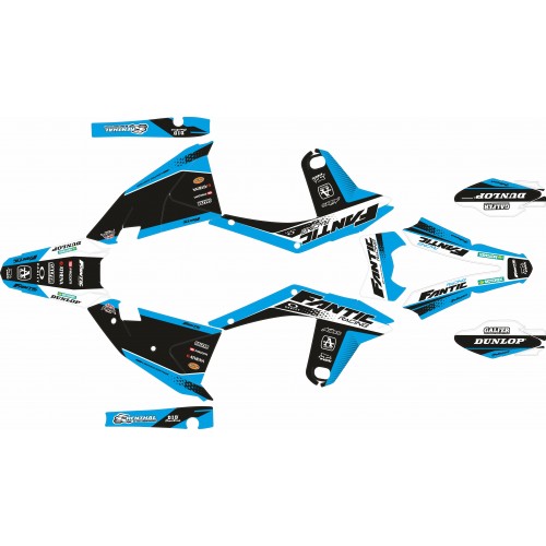 KIT ADHESIVOS FANTIC XE 125  23+ FACTORY CIAN