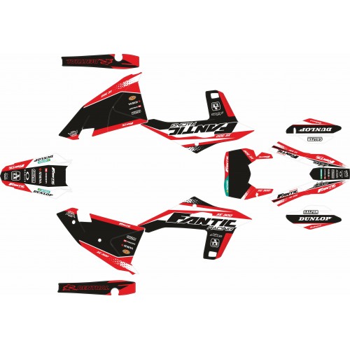 KIT ADHESIVOS FANTIC XE 300  24+ FACTORY ROJO