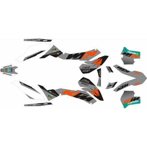 KIT ADHESIVOS KTM 690 ENDURO R 08/11 GRIS
