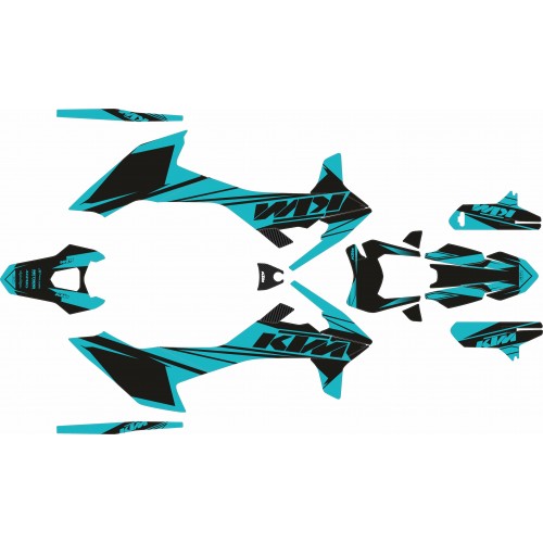 KIT ADHESIVOS KTM 690 SMC-R 19/25 TURQUESA/NEGRO