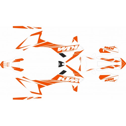 KIT ADHESIVOS KTM 690 R 19/25 NARANJA/BLANCO