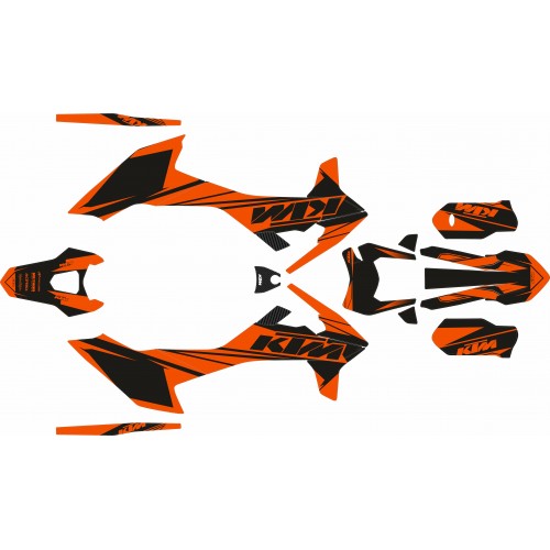 KIT ADHESIVOS KTM 690 R 19/25 NARANJA/NEGRO