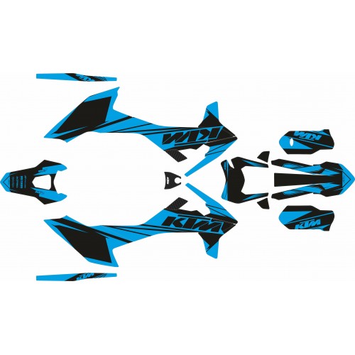 KIT ADHESIVOS KTM 690 R 19/25 CIAN/NEGRO