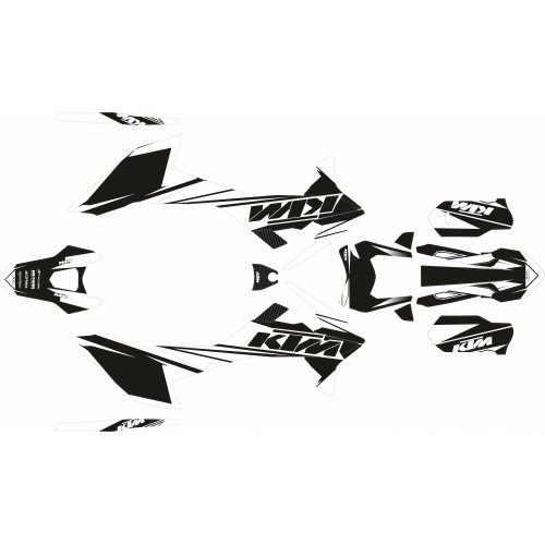 KIT ADHESIVOS KTM 690 R 19/25 BLANCO/NEGRO