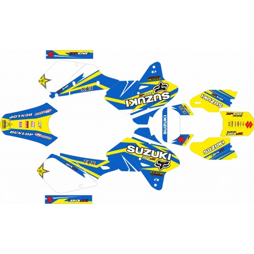 Adhesivos SUZUKI DRZ 400 E 2000/2020 AMARILLO / AZUL