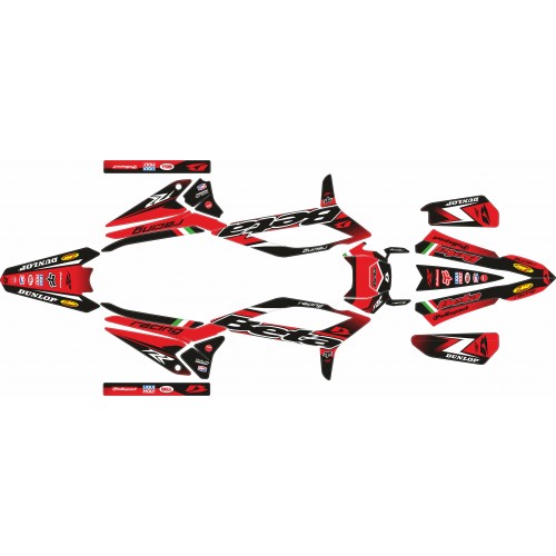 KIT ADHESIVOS BETA RR 50/125 4T 21/25 ROJO