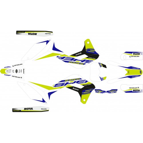 KIT ADHESIVOS SHERCO SE/SE-F 17/23 AZUL/LIMA