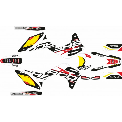 KIT ADHESIVOS SHERCO SE/SE-F 17/23 BLANCO/ROJO/NEGRO