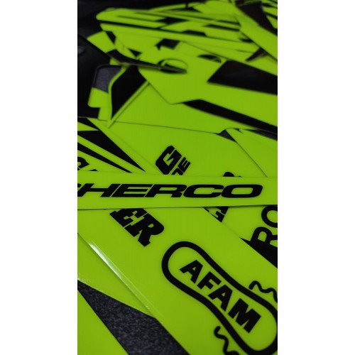KIT ADHESIVOS SHERCO SE/SE-F 25/26 AMARILLO FLUOR/NEGRO