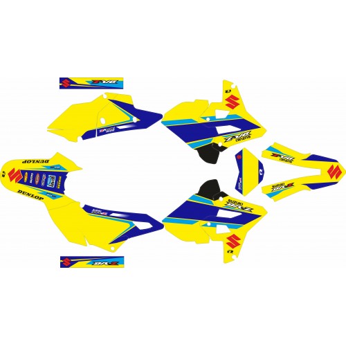 KIT ADHESIVOS SUZUKI DRZ 400 RESTYLING 00/24 AMARILLO Portafaro Halo
