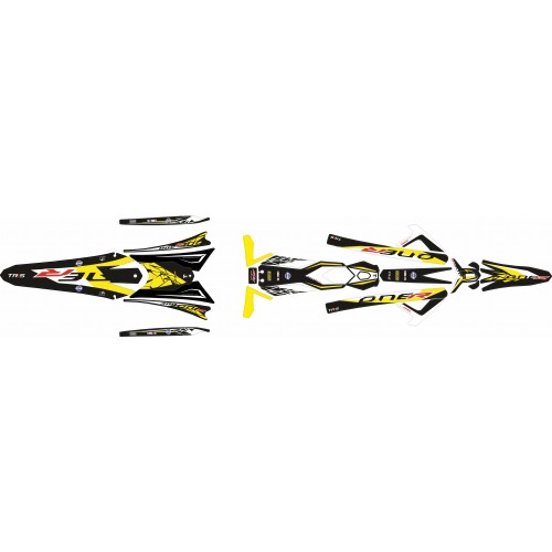 KIT ADHESIVOS TRS RR NEGRO/AMARILLO 17/25