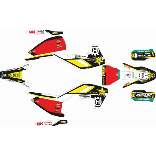 KIT ADHESIVOS HUSQVARNA TC/FC ROCKSTARS ROJO