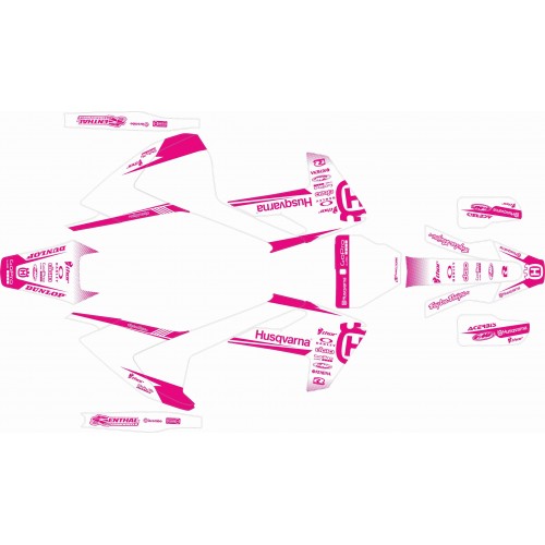 KIT ADHESIVOS HUSQVARNA TC/FC BLANCO/ROSA