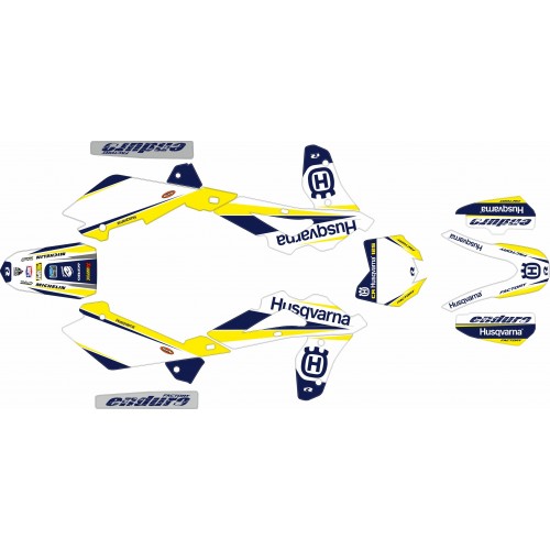 KIT ADHESIVOS HUSQVARNA CR 125 06/08 AZUL/AMARILLO