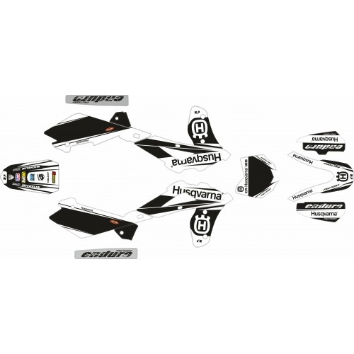 KIT ADHESIVOS HUSQVARNA CR 125 09/13 BLANCO/NEGRO