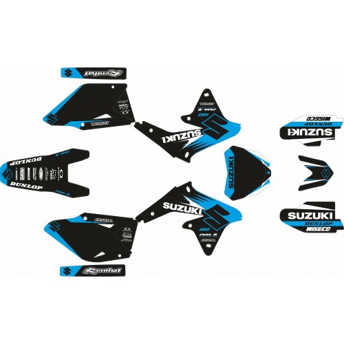 KIT ADHESIVOS SUZUKI RMZ 450 08/17 NEGRO / BLANCO / CIAN