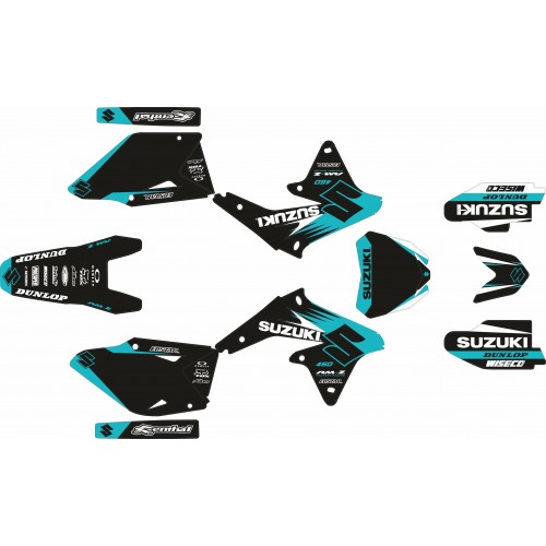 copy of KIT ADHESIVOS SUZUKI RMZ 450 08/17 NEGRO / CIAN