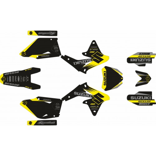 KIT ADHESIVOS SUZUKI RMZ 450 08/17 NEGRO / GRIS / AMARILLO