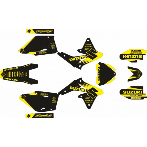 KIT ADHESIVOS SUZUKI RMZ 450 08/17 NEGRO /AMARILLO