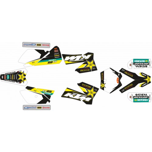 KIT DE ADHESIVOS KTM SX 85 06/12 ROCKSTARS NEGRO/BLANCO