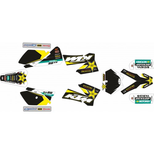 KIT DE ADHESIVOS KTM SX 85 06/12 ROCKSTARS NEGRO/NEGRO