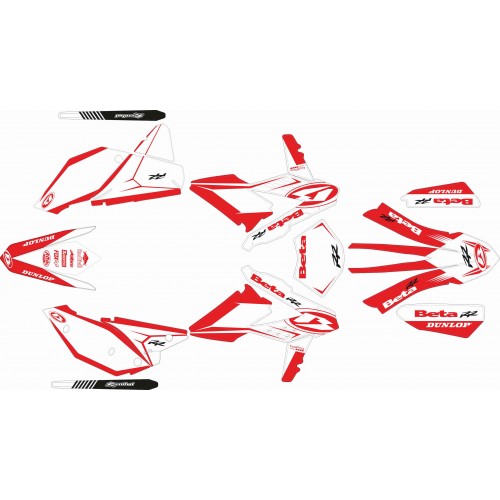 KIT ADHESIVOS BETA RR 14/17 BLANCO/ROJO