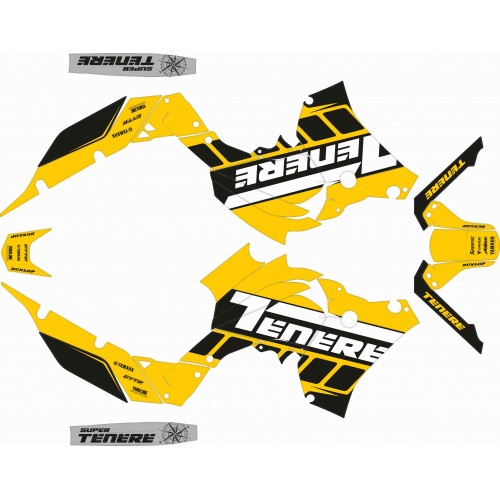 KIT ADHESIVOS YAMAHA TENERÉ 700 AMARILLO/NEGRO