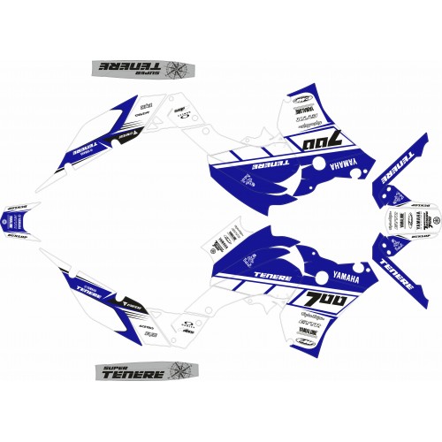 KIT ADHESIVOS YAMAHA TENERÉ 700 RACING AZUL/BLANCO